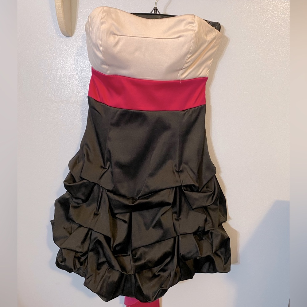 Black/white/pink semi formal or homecoming dress